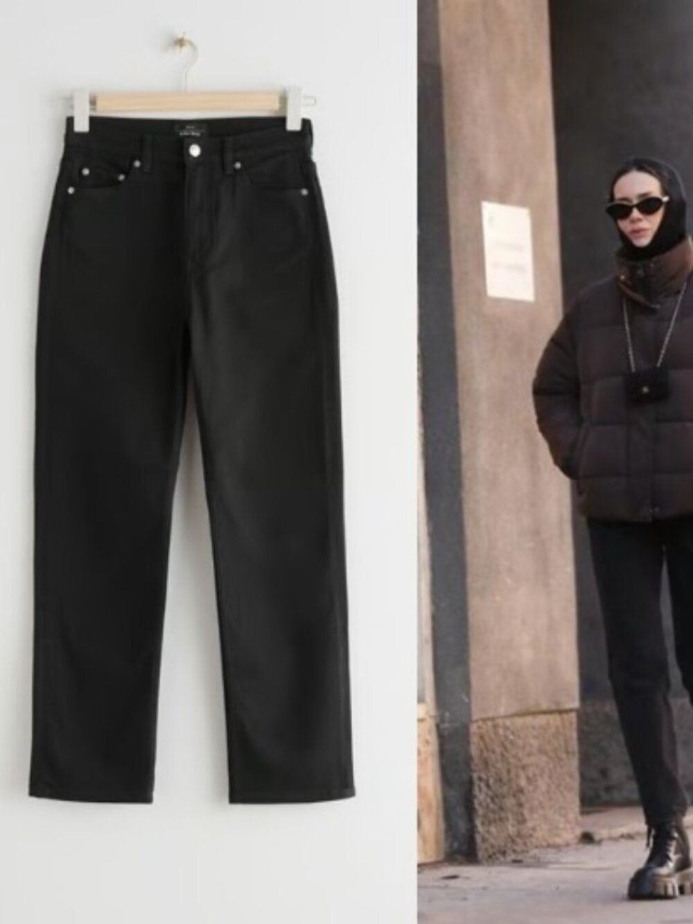 & OTHER STORIES Women's Size 27 Black Wash High Rise Slim Straight Denim Jeans
